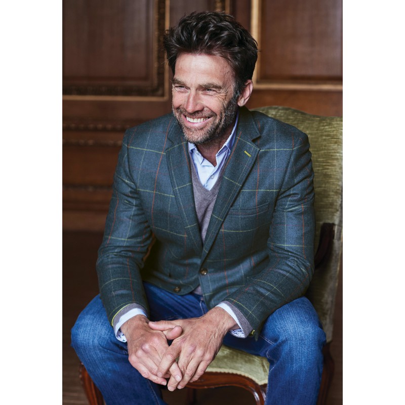 Tailored Fit Navy Check Wool Jacket Brook Taverner BT 3659A Jacket