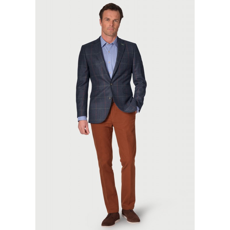 Tailored Fit Navy Check Wool Jacket Brook Taverner BT 3659A Jacket