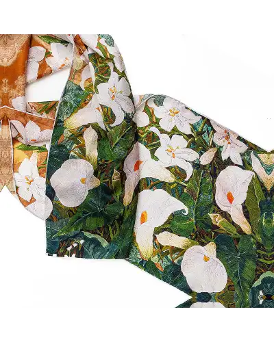 Scarves Fox and Chave Lily Altar Frontal Silk Habotai Scarf £32.00
