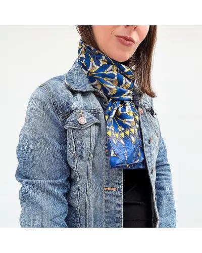 Scarves Fox and Chave Lotus Flowers Silk Habotai Scarf £42.00