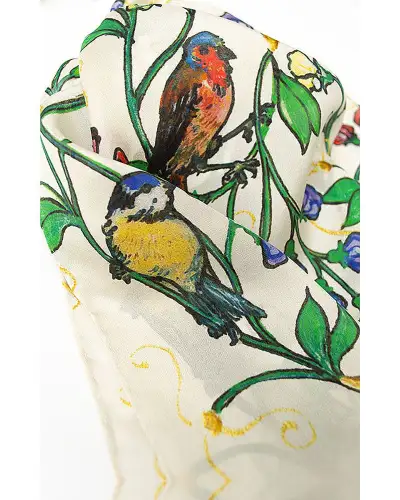 Scarves Fox and Chave Westminster Abbey Garden Bird Silk Habotai Scarf £42.00