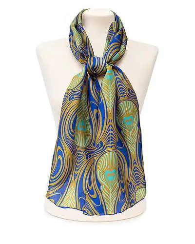 Scarves Fox and Chave Art Nouveau Peacock Feathers Silk Habotai Scarf £42.00