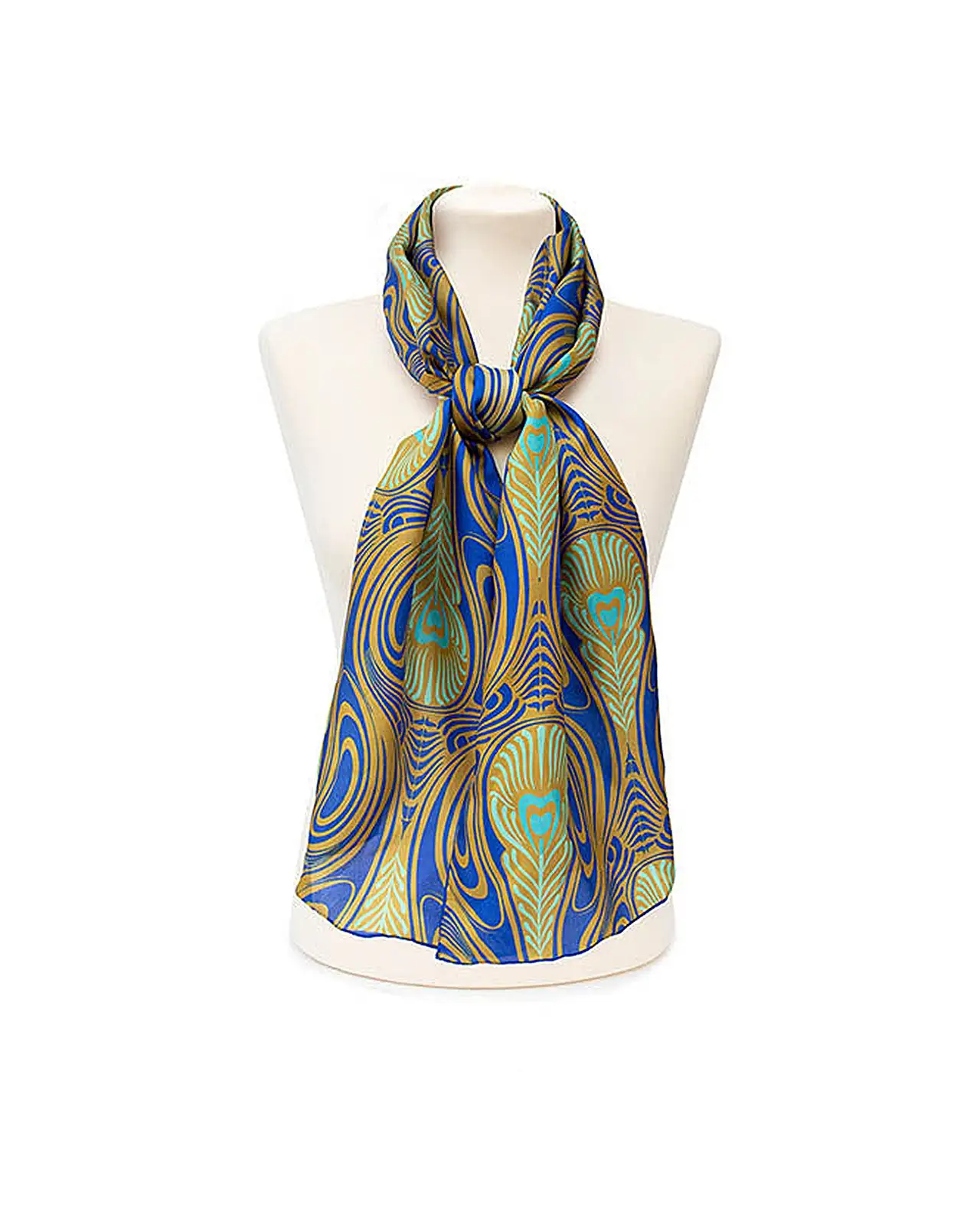 Scarves Fox and Chave Art Nouveau Peacock Feathers Silk Habotai Scarf £42.00