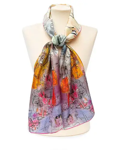 Scarves Fox and Chave Dufy Orchestra Silk Habotai Scarf £42.00