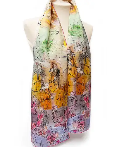 Scarves Fox and Chave Dufy Orchestra Silk Habotai Scarf £42.00