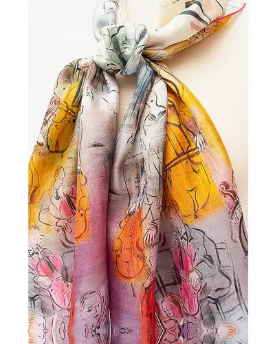Scarves Fox and Chave Dufy Orchestra Silk Habotai Scarf £42.00