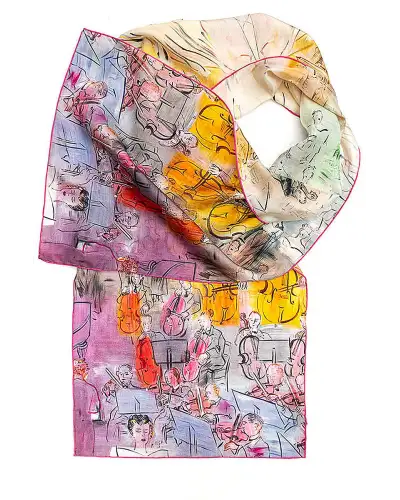 Scarves Fox and Chave Dufy Orchestra Silk Habotai Scarf £42.00