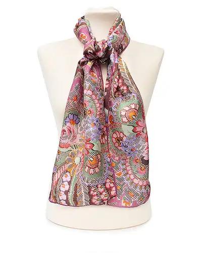 Scarves Fox and Chave Bright Paisley Habotai Silk Scarf £32.00