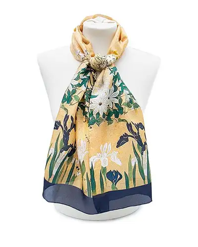 Scarves Fox and Chave Japanese Iris Silk Habotai Scarf £42.00