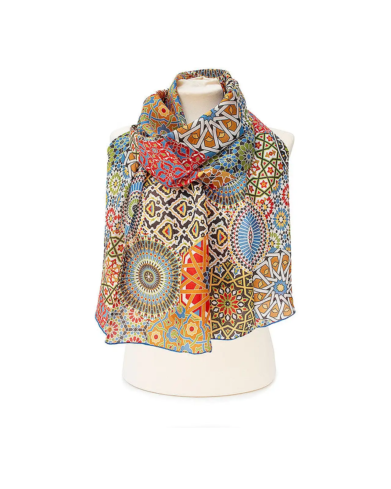 Scarves Fox and Chave Moroccan Zellige Silk Habotai Scarf £37.00
