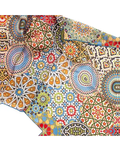 Scarves Fox and Chave Moroccan Zellige Silk Habotai Scarf £37.00