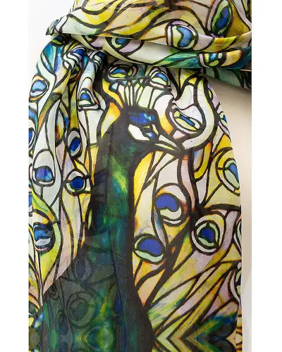 Scarves Fox and Chave Tiffany Peacock Silk Habotai Scarf £50.00