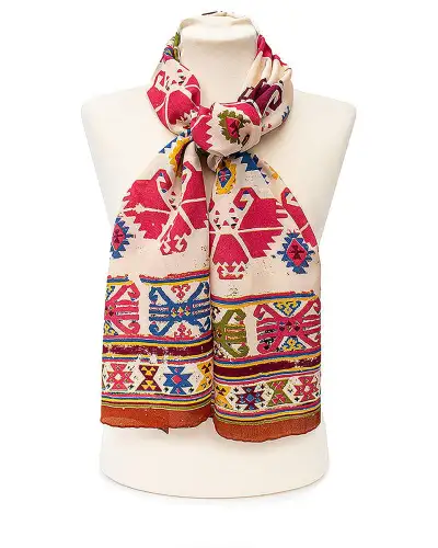 Scarves Fox and Chave Kilim Multi Crêpe De Chine Scarf £34.00