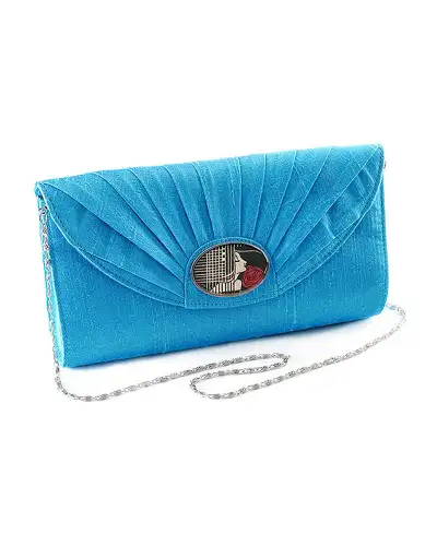 Bags Fox and Chave Turquoise Silk Cameo Clutch Bag £67.00
