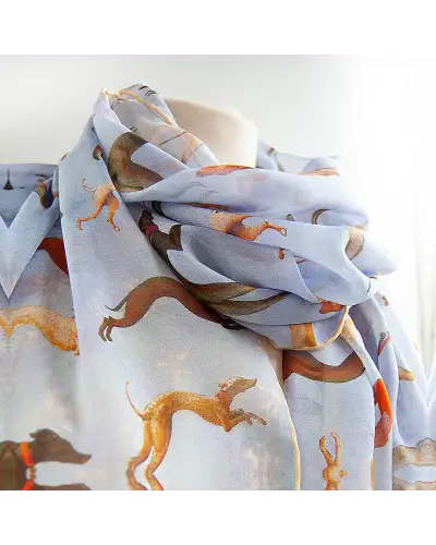 Scarves Fox and Chave Hunt In The Forest Chiffon Scarf £52.00