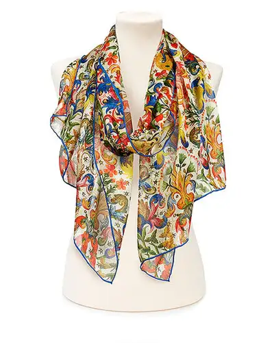 Scarves Fox and Chave Book Of Hours Chiffon Scarf £52.00