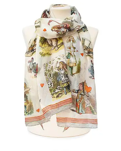 Scarves Fox and Chave Alice In Wonderland Chiffon Scarf £52.00