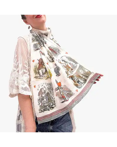Scarves Fox and Chave Alice In Wonderland Chiffon Scarf £52.00