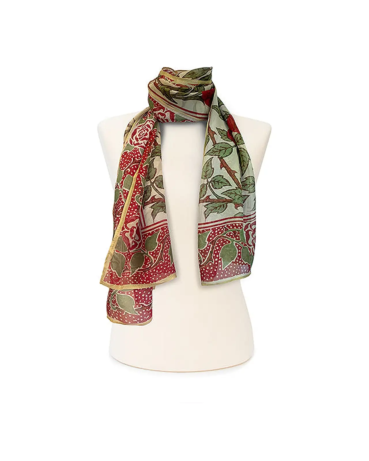 Scarves Fox and Chave Tudor Rose Garden Habotai Silk Scarf £32.00