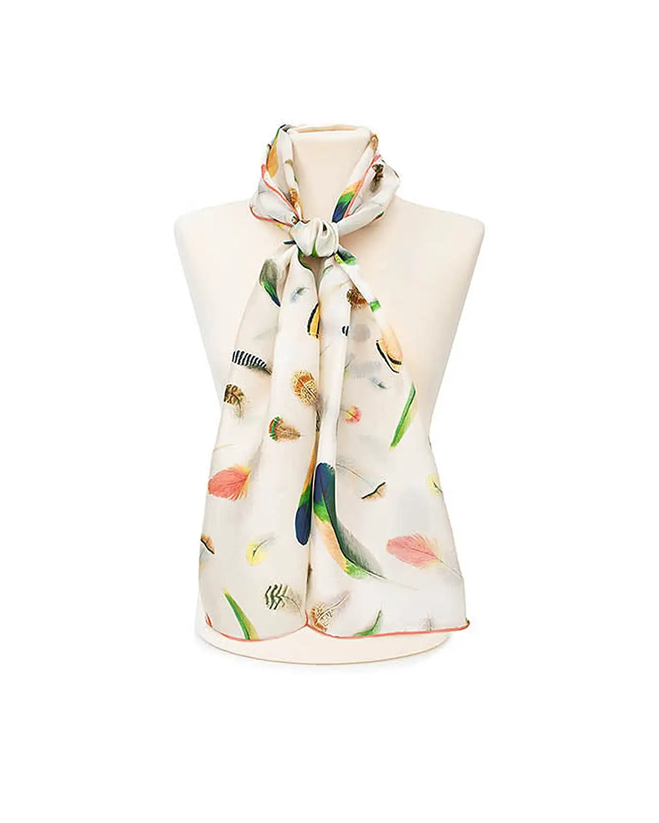 Scarves Fox and Chave Feathers Silk Habotai Scarf £42.00