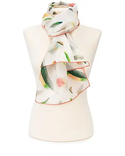 Scarves Fox and Chave Feathers Silk Habotai Scarf £42.00