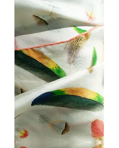 Scarves Fox and Chave Feathers Silk Habotai Scarf £42.00