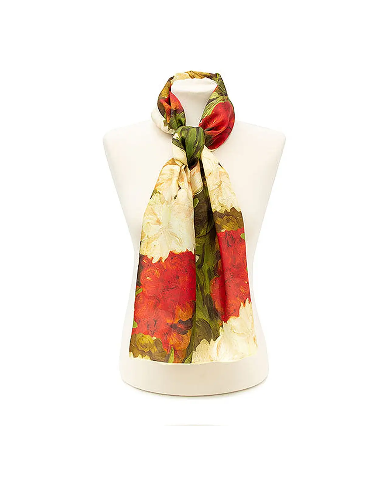 Scarves Fox and Chave Manet Peonies Silk Habotai Scarf £42.00