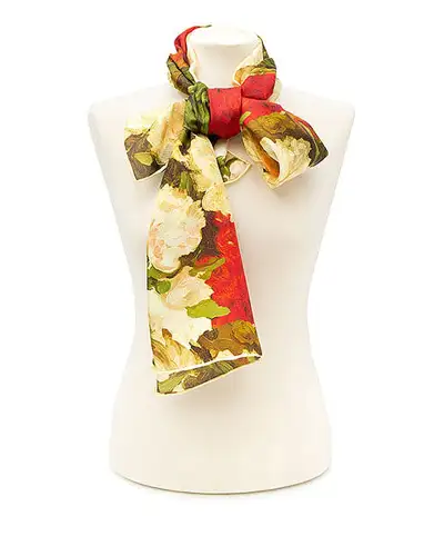 Scarves Fox and Chave Manet Peonies Silk Habotai Scarf £42.00