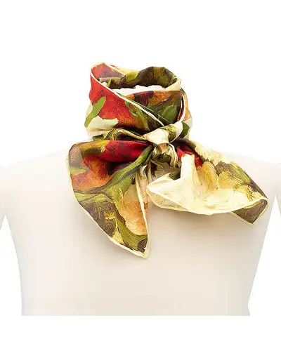 Scarves Fox and Chave Manet Peonies Silk Habotai Scarf £42.00