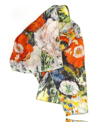 Scarves Fox and Chave Cézanne Flower Bouquet Silk Habotai Scarf £42.00
