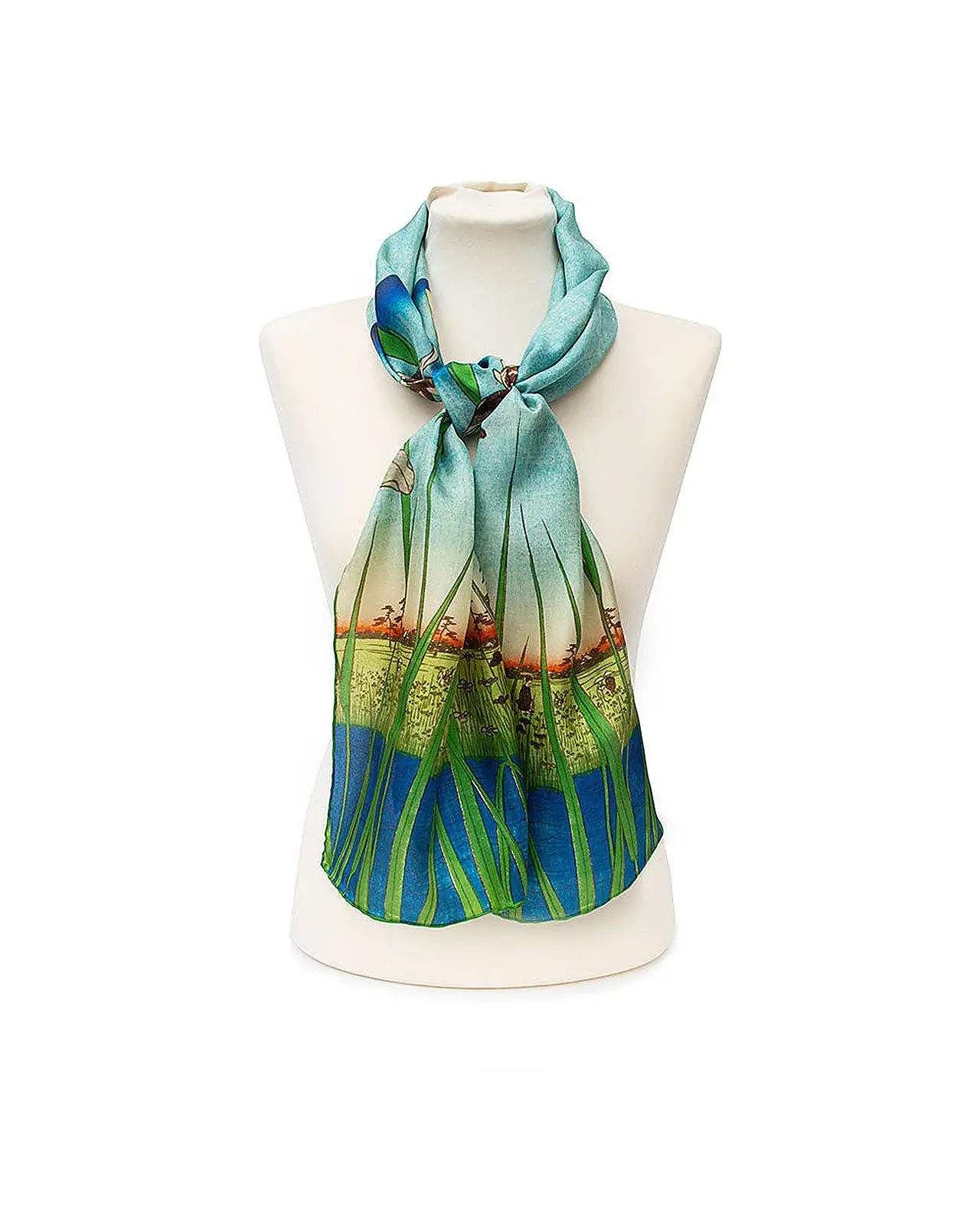 Scarves Fox and Chave Hiroshige Iris Silk Habotai Scarf £42.00