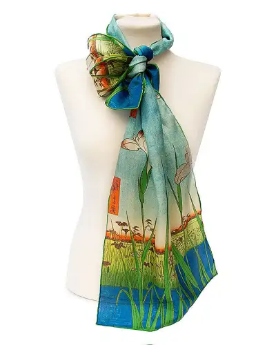 Scarves Fox and Chave Hiroshige Iris Silk Habotai Scarf £42.00