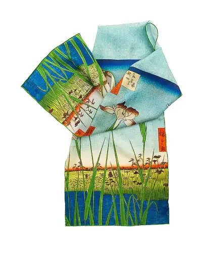 Scarves Fox and Chave Hiroshige Iris Silk Habotai Scarf £42.00