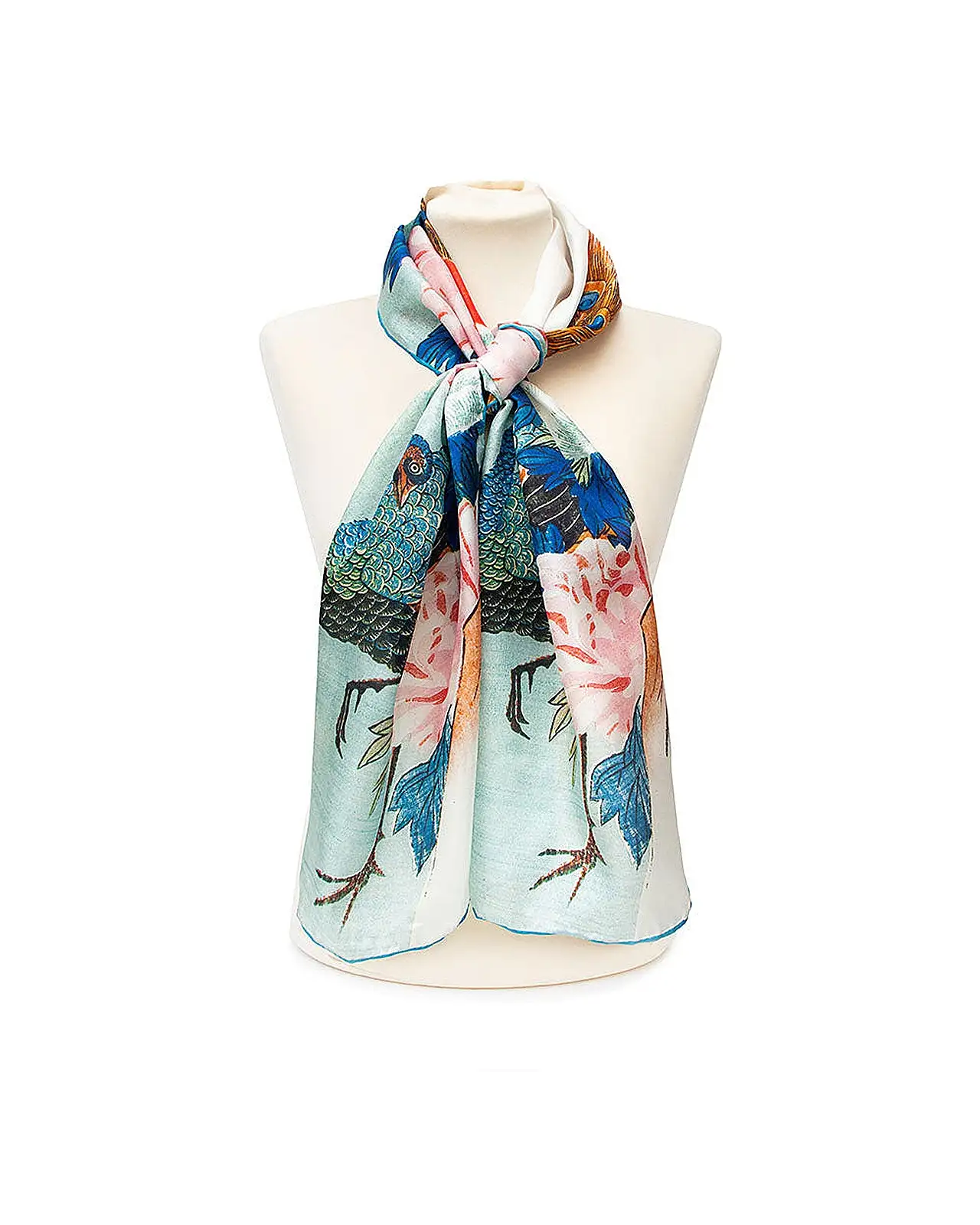 Scarves Fox and Chave Hiroshige Peacock Silk Habotai Scarf £42.00