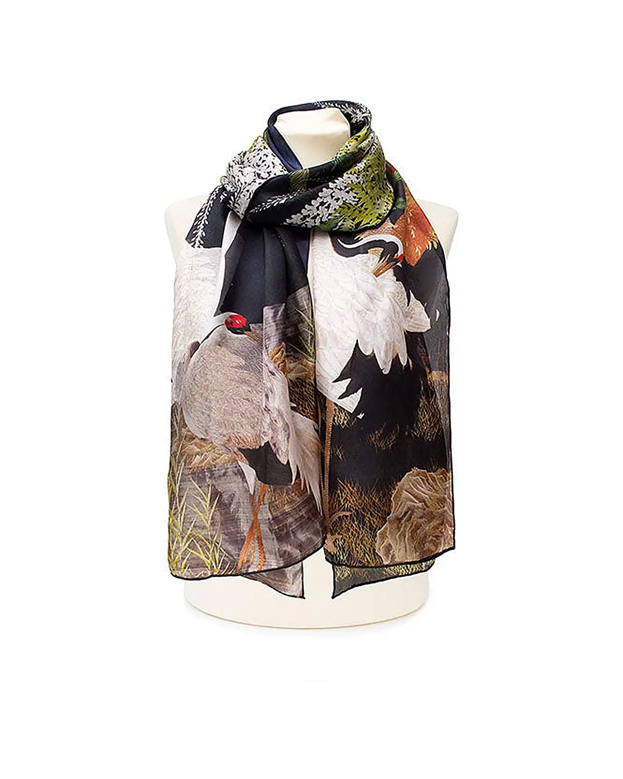 Scarves Fox and Chave Oriental Wisteria Habotai Scarf £50.00