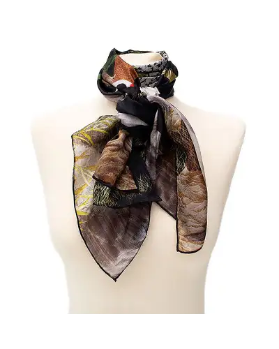 Scarves Fox and Chave Oriental Wisteria Habotai Scarf £50.00