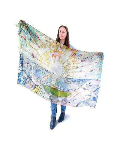Scarves Fox and Chave Munch Sunrise Habotai Silk Wrap £45.00