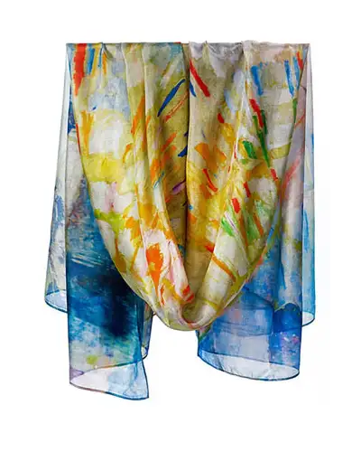 Scarves Fox and Chave Munch Sunrise Habotai Silk Wrap £45.00