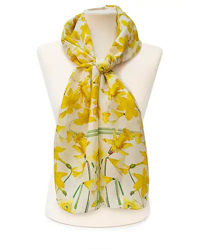Scarves Fox and Chave Daffodils Habotai Scarf £42.00