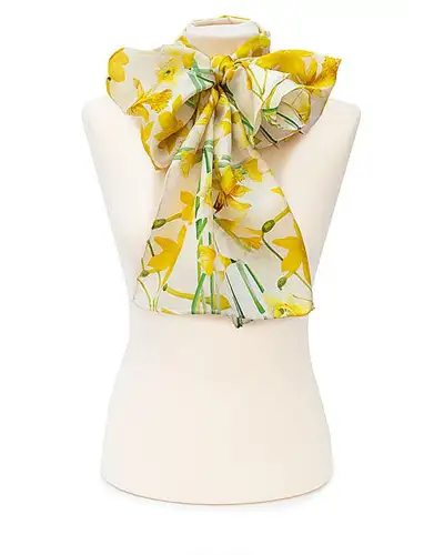 Scarves Fox and Chave Daffodils Habotai Scarf £42.00