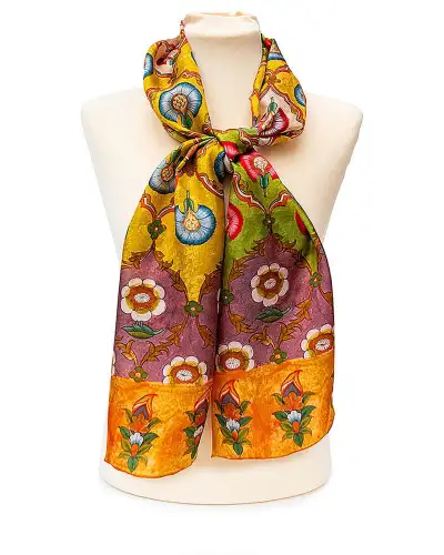 Scarves Fox and Chave Indian Carnations Silk Habotai Scarf £42.00