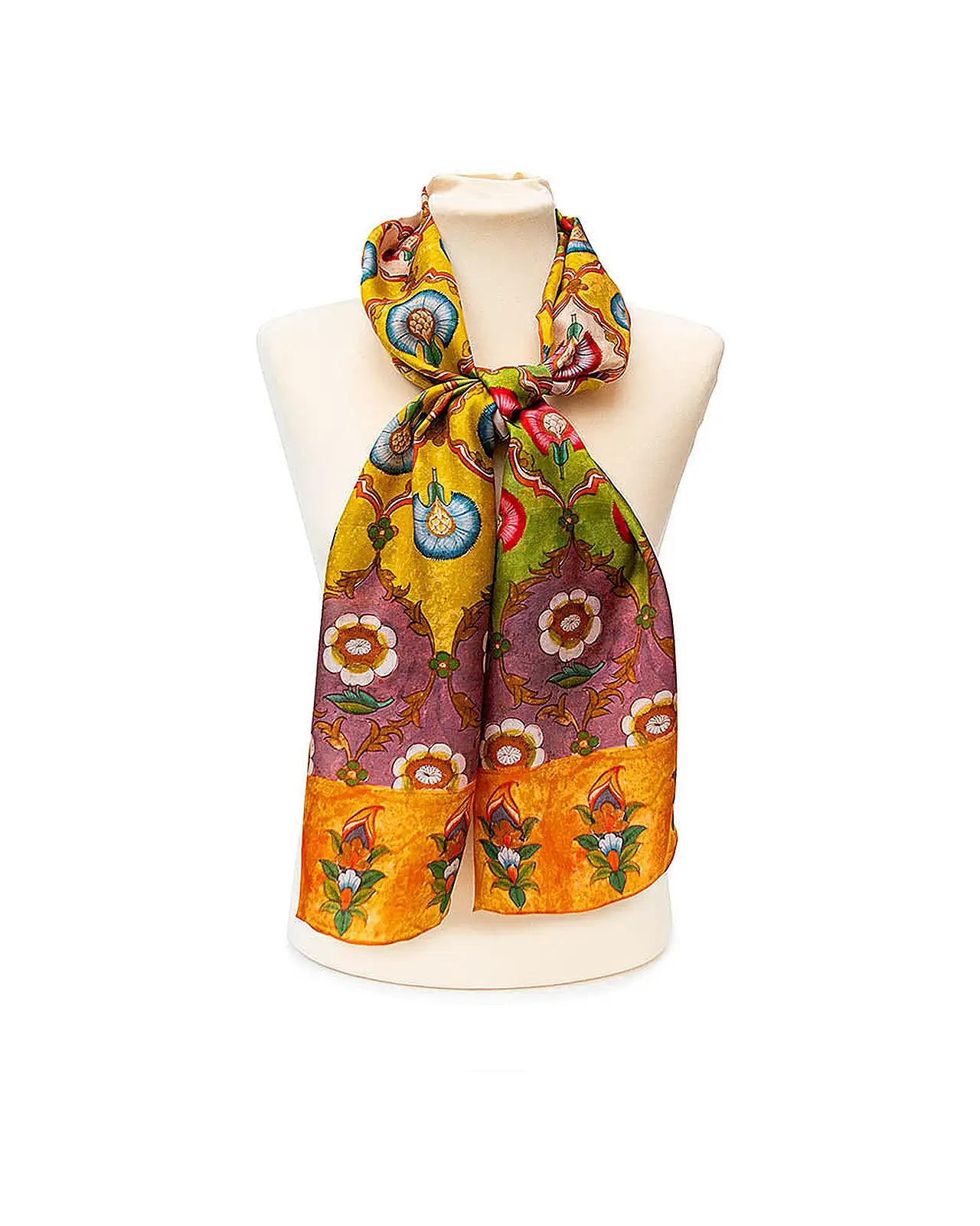 Scarves Fox and Chave Indian Carnations Silk Habotai Scarf £42.00