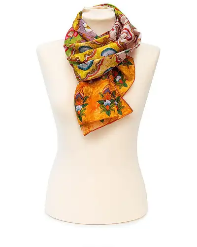 Scarves Fox and Chave Indian Carnations Silk Habotai Scarf £42.00