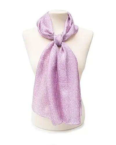 Scarves Fox and Chave Victorian Lace Silk Habotai Scarf Mauve £42.00