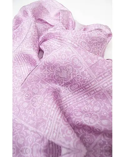 Scarves Fox and Chave Victorian Lace Silk Habotai Scarf Mauve £42.00
