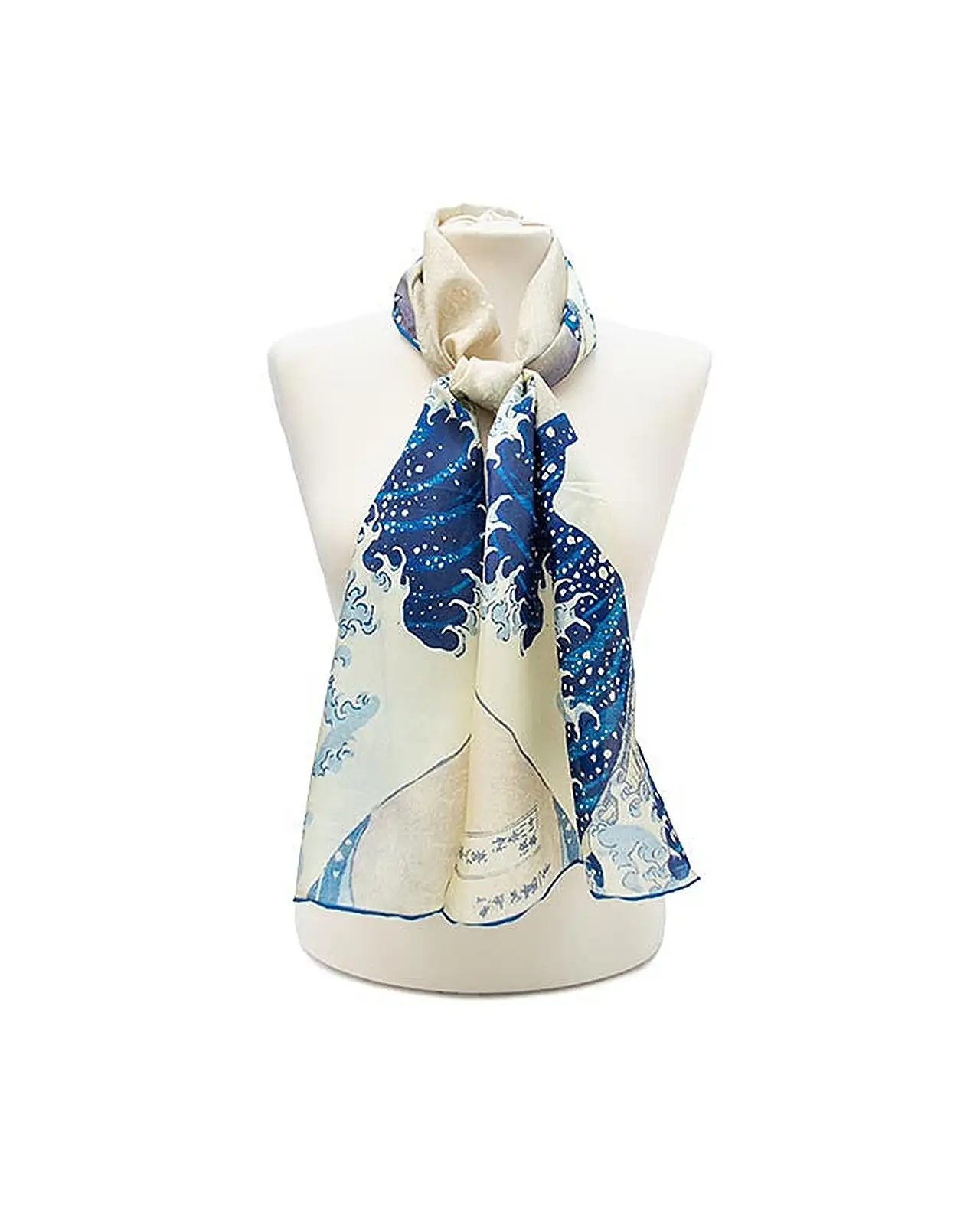 Scarves Fox and Chave Hokusai Wave Silk Habotai Scarf £42.00