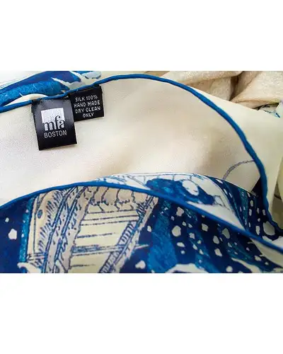 Scarves Fox and Chave Hokusai Wave Silk Habotai Scarf £42.00