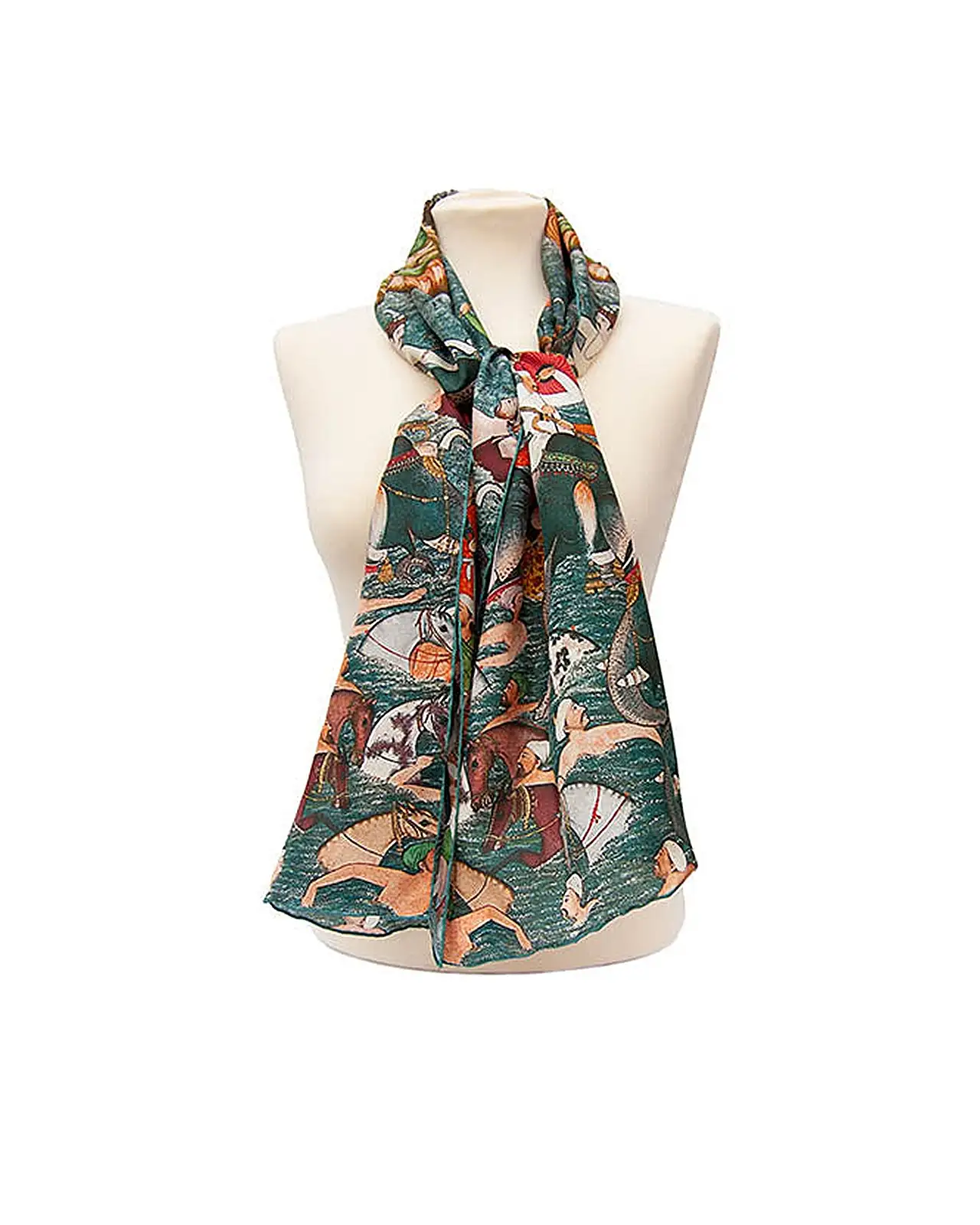 Scarves Fox and Chave Mughal Elephant Crossing Silk Habotai Scarf £42.00