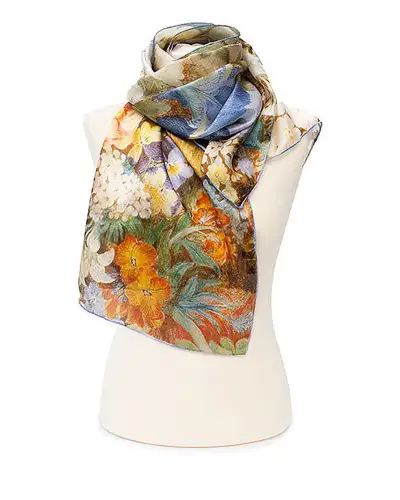 Scarves Fox and Chave Shakespeare Bee and Blooms Silk Habotai Scarf £50.00