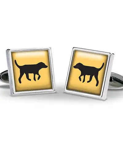 Others Fox and Chave Black Lab Gold Cufflinks £29.00